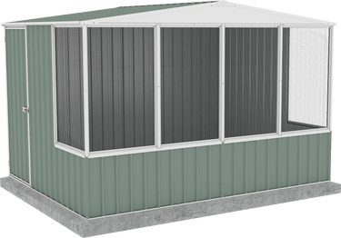 Absco Chicken Coop 3.00mW x 2.22mD x 2.06mH _ Pale Eucalypt - Shed City